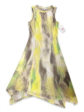 DKNY Sleek Tie-Dye Tank Dress Green Gray Size XS Polyester Soft